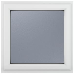 Crystal uPVC White Top Opener Obscure Double Glazed Window - 820 x 820mm