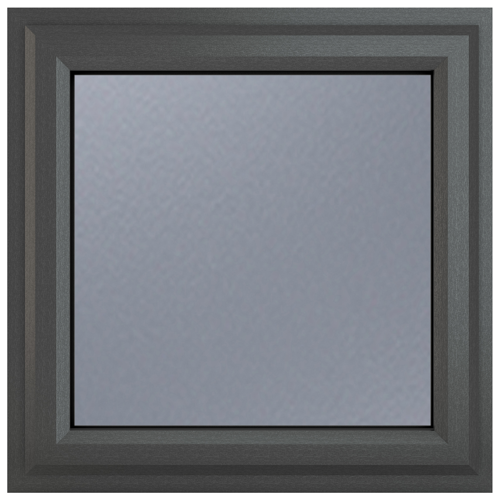 Crystal uPVC Grey Top Opener Obscure Double Glazed Window - 820 x 820mm