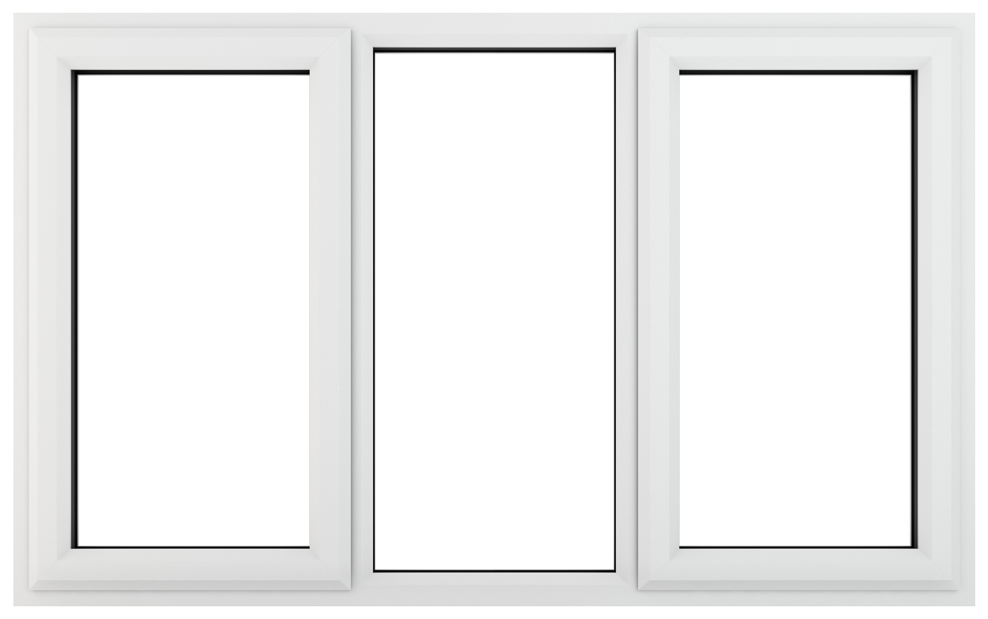 Crystal uPVC White Left & Right Hung Clear Triple Glazed Window - 1770 x 1115mm