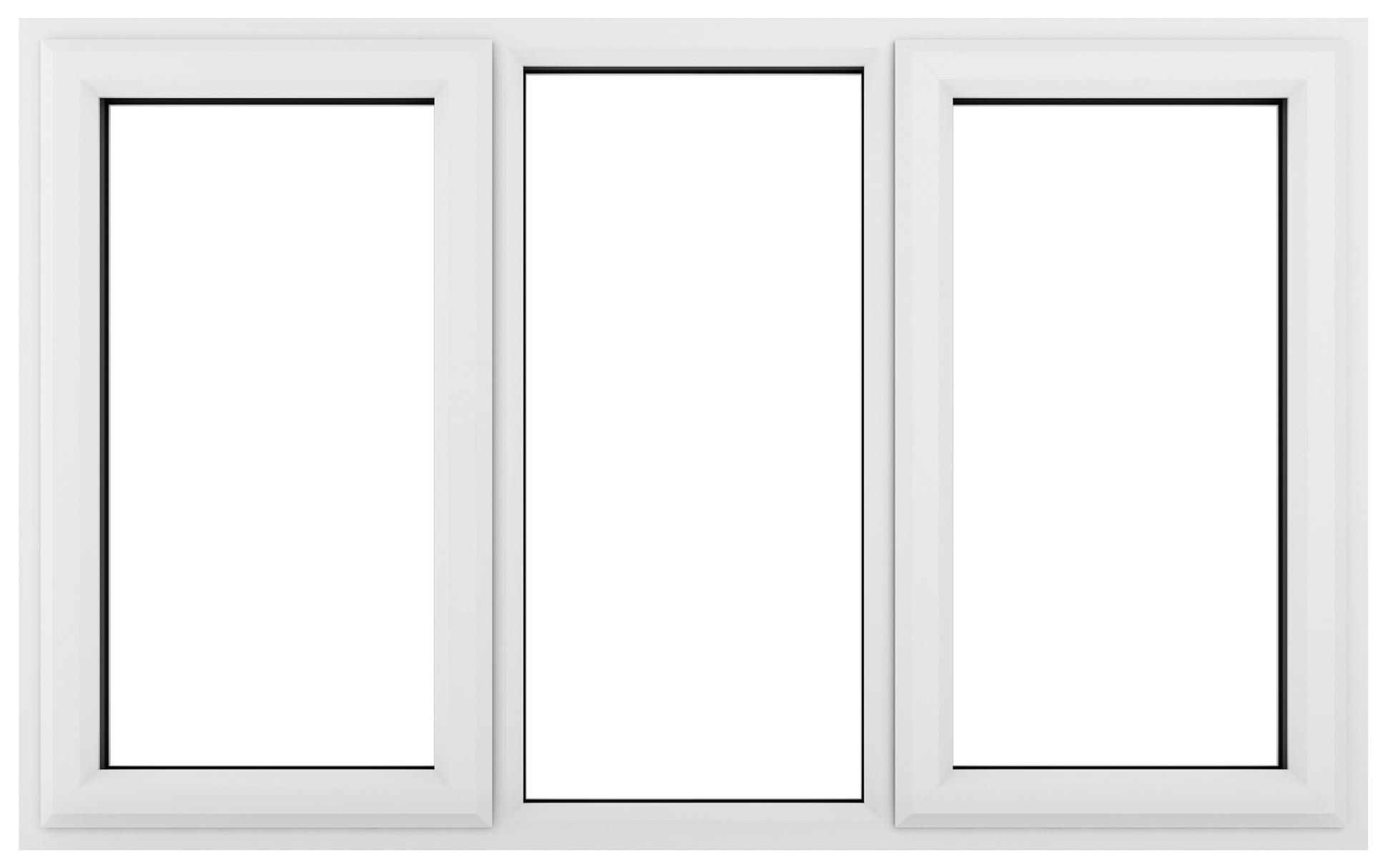 Crystal uPVC White Left & Right Hung Clear Triple Glazed Window - 1770 x 1040mm