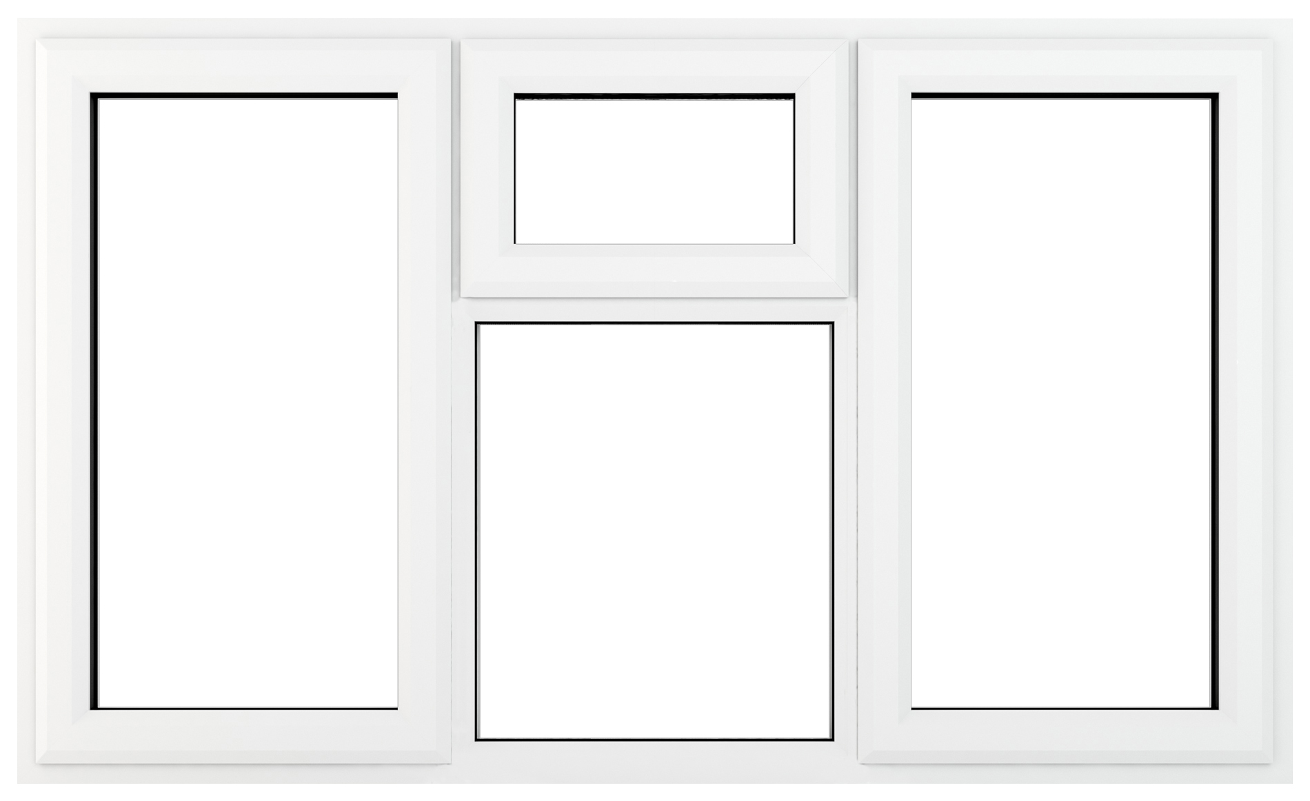 Crystal uPVC White Left & Right Hung Top Opener Clear Triple Glazed Window - 1770 x 1115mm