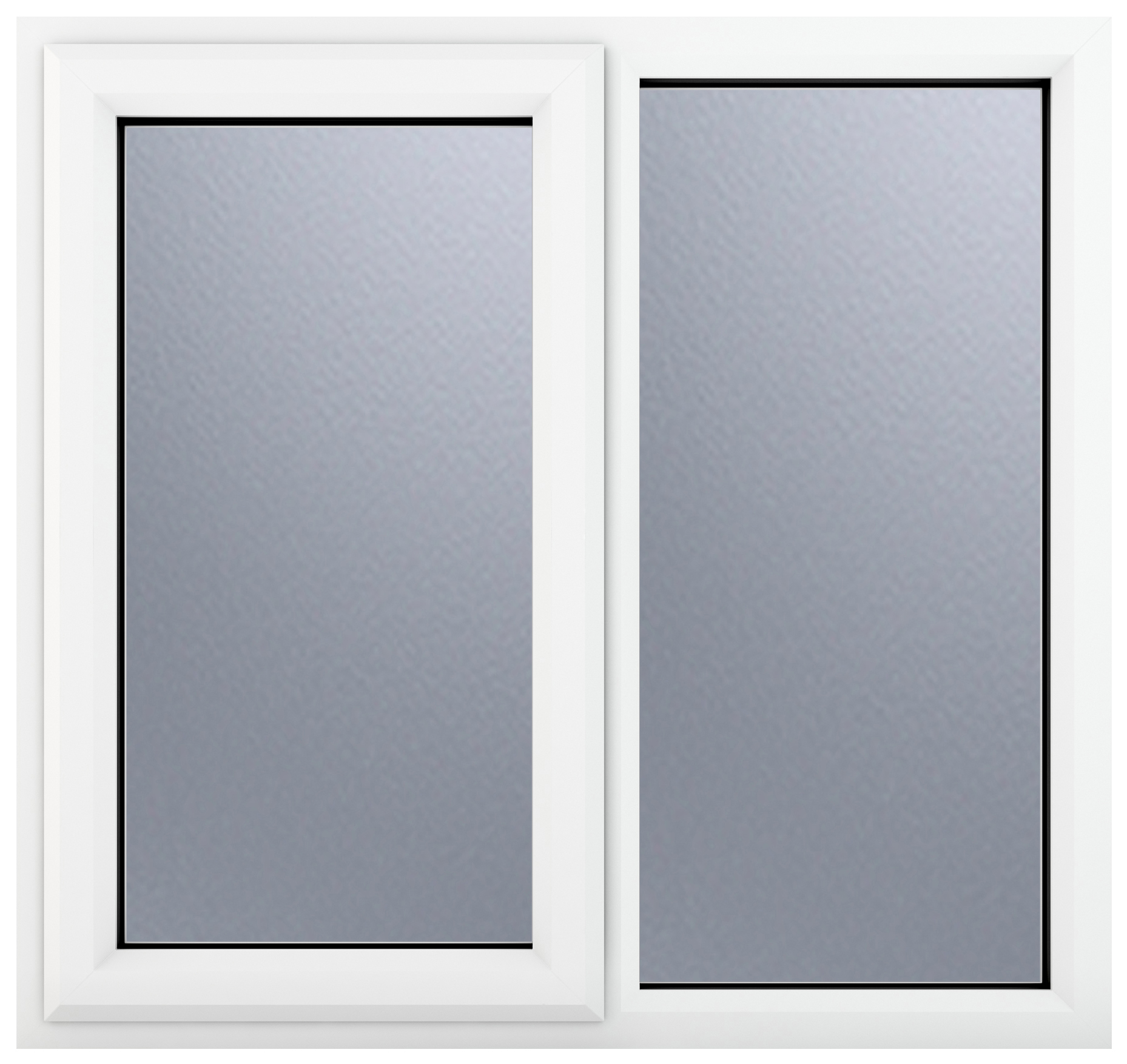 Crystal uPVC White Left Hung Obscure Triple Glazed Window - 1190 x 1190mm