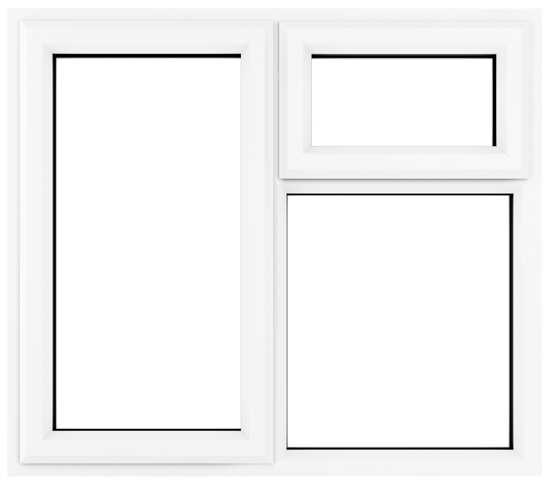 Crystal uPVC White Left Hung Top Opener Clear Triple Glazed Window - 1190 x 965mm