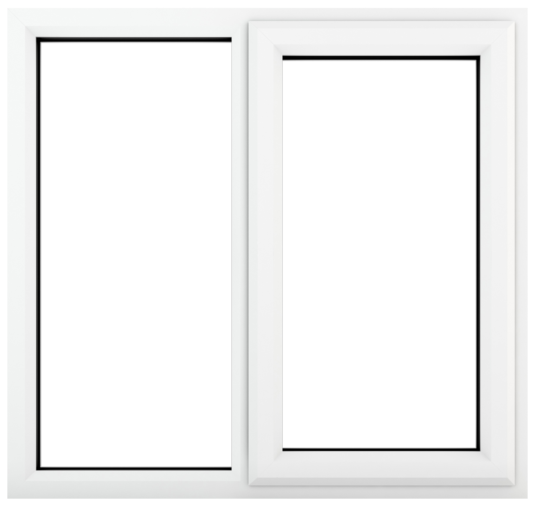 Crystal uPVC White Right Hung Clear Triple Glazed Window - 1190 x 965mm