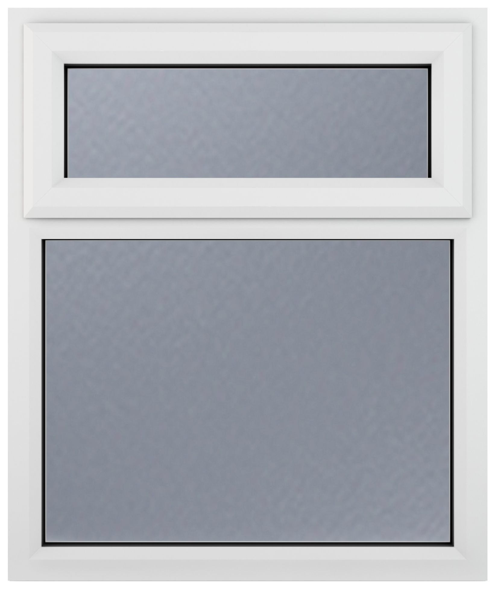 Crystal uPVC White Top Hung Obscure Triple Glazed Window - 905 x 1115mm