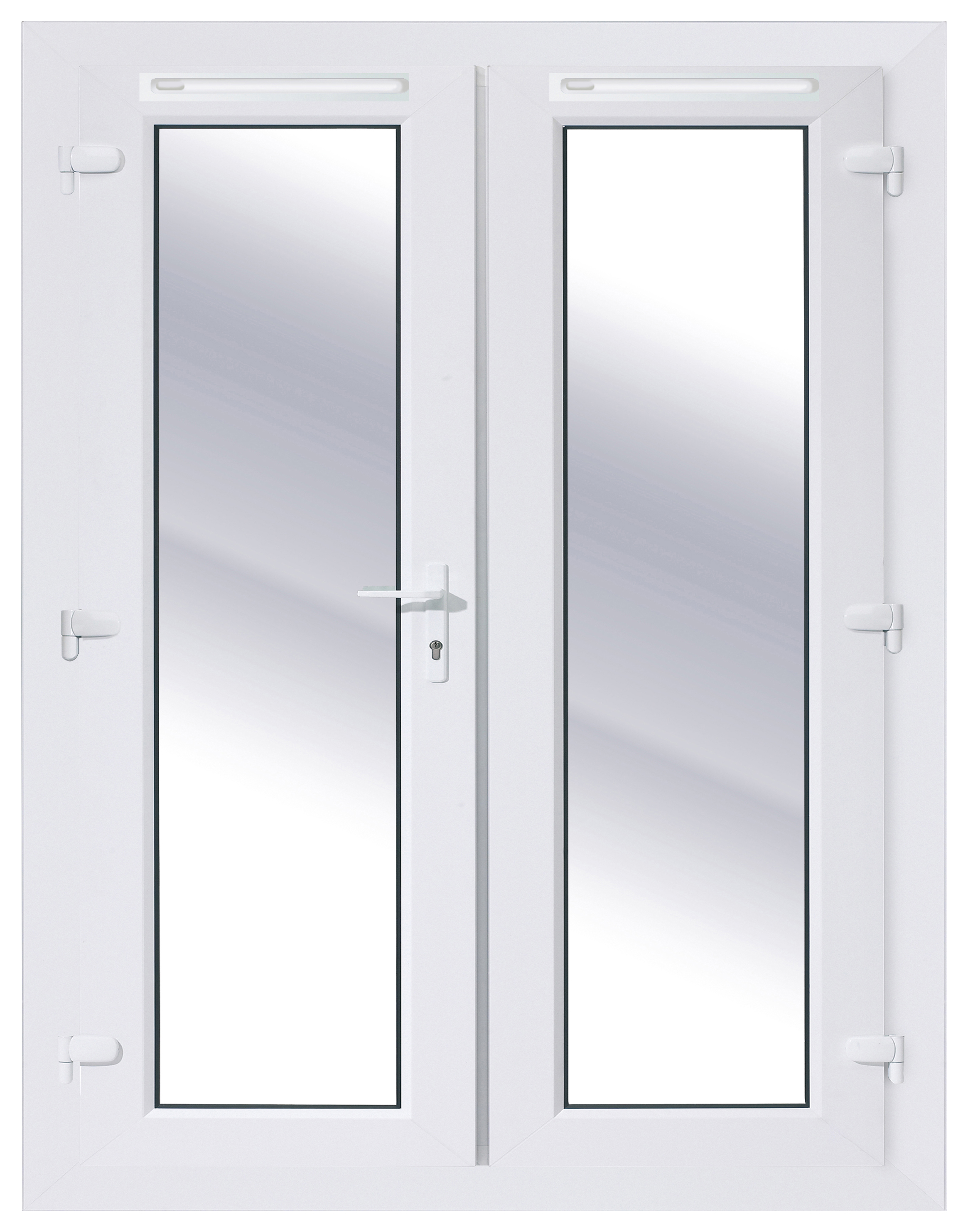 Rohden White uPVC External French Door Set - 2090mm