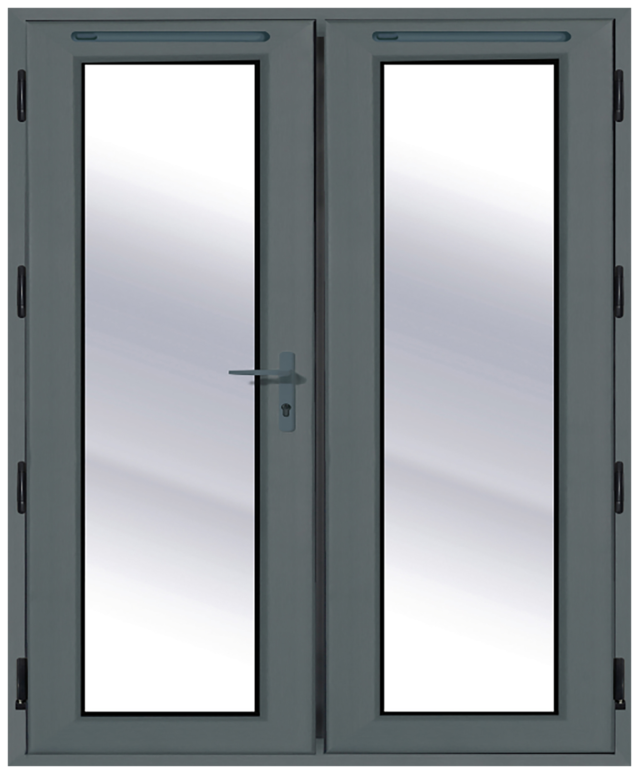 Rohden Grey uPVC External French Door Set - 2090mm