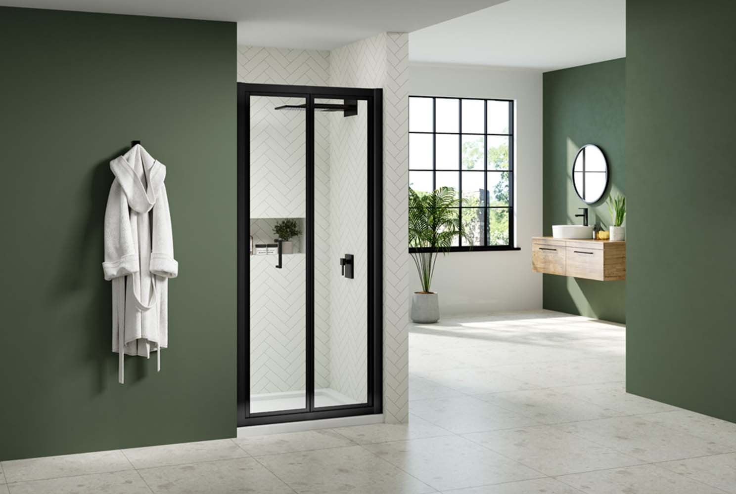 Nexa By Merlyn 6mm Framed Black Bi-Fold Shower