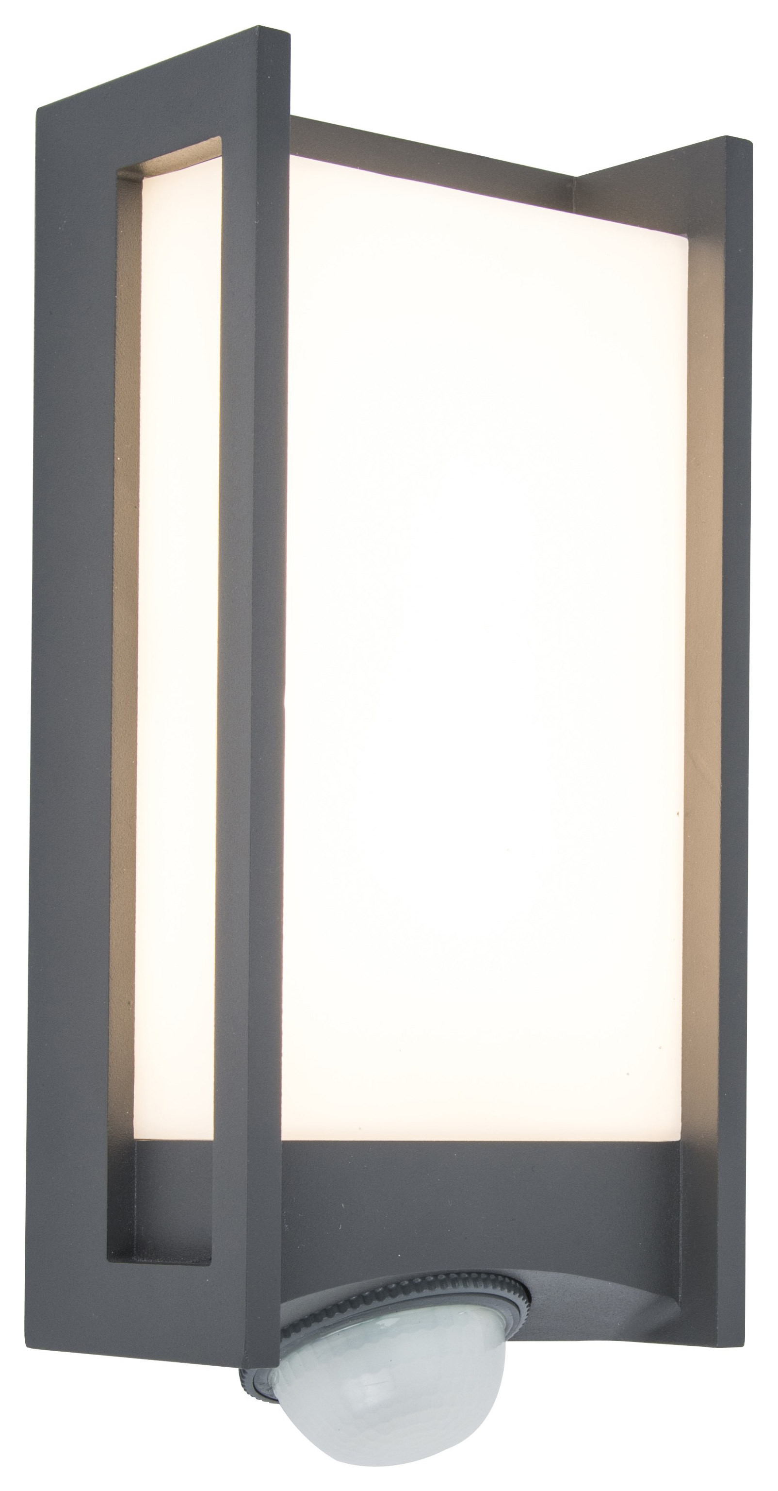 Lutec IP54 Qubo PIR Integrated LED Wall Light - Grey