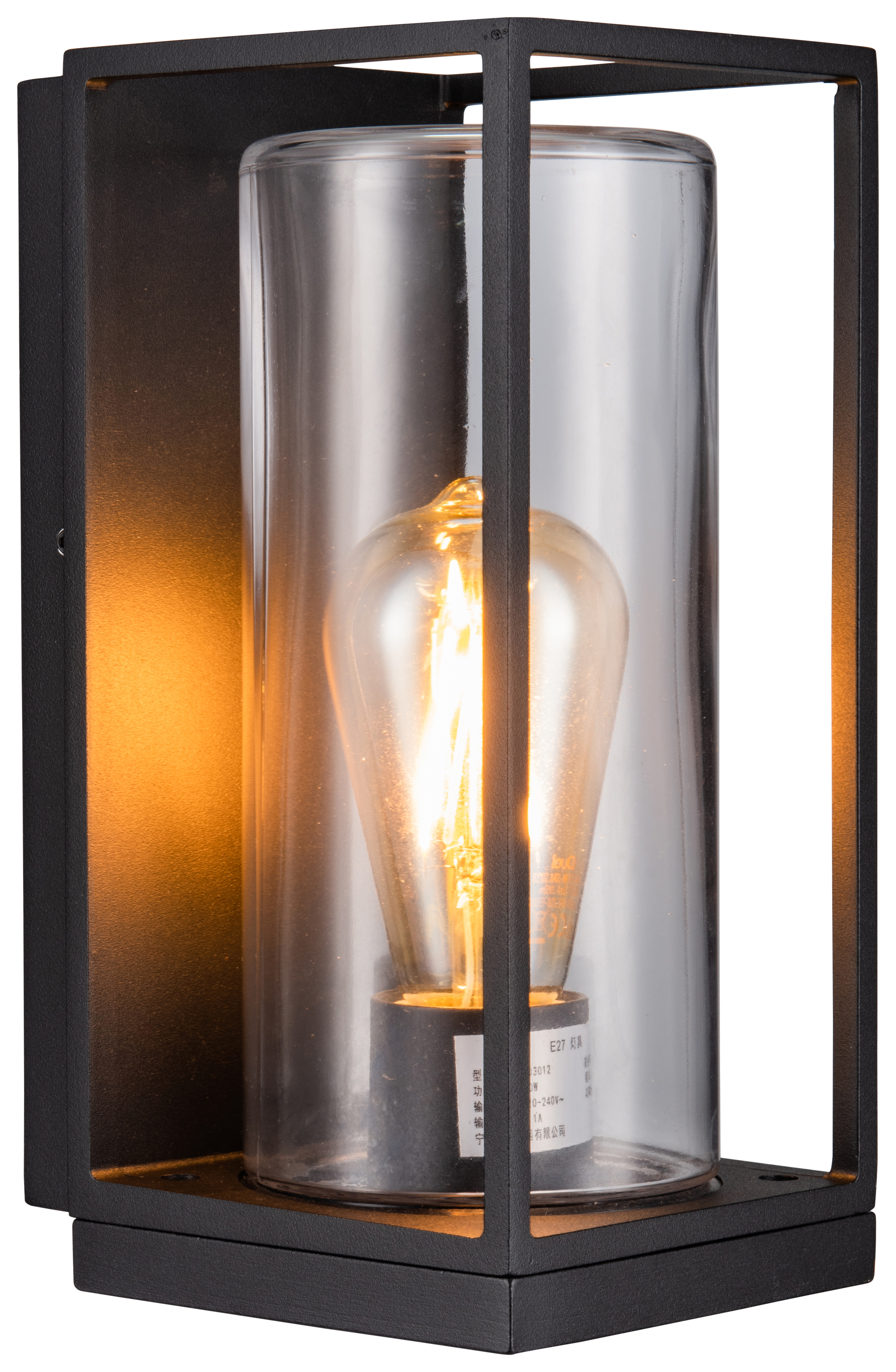 Lutec IP44 Flair E27 Wall Light - Black