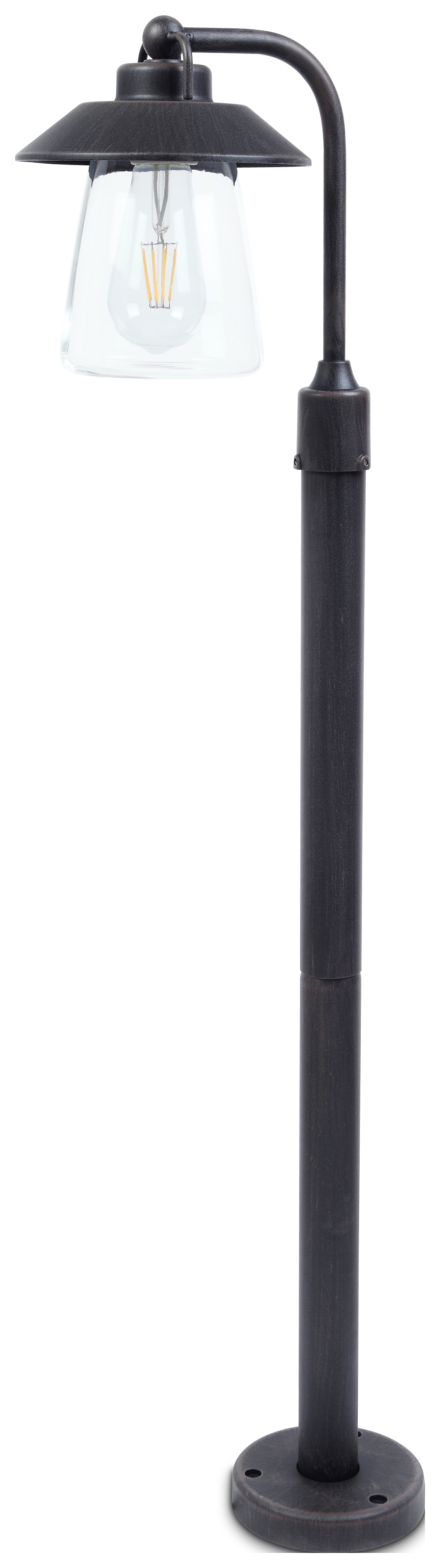 Lutec IP44 Cate E27 Bollard Light - Black Rust