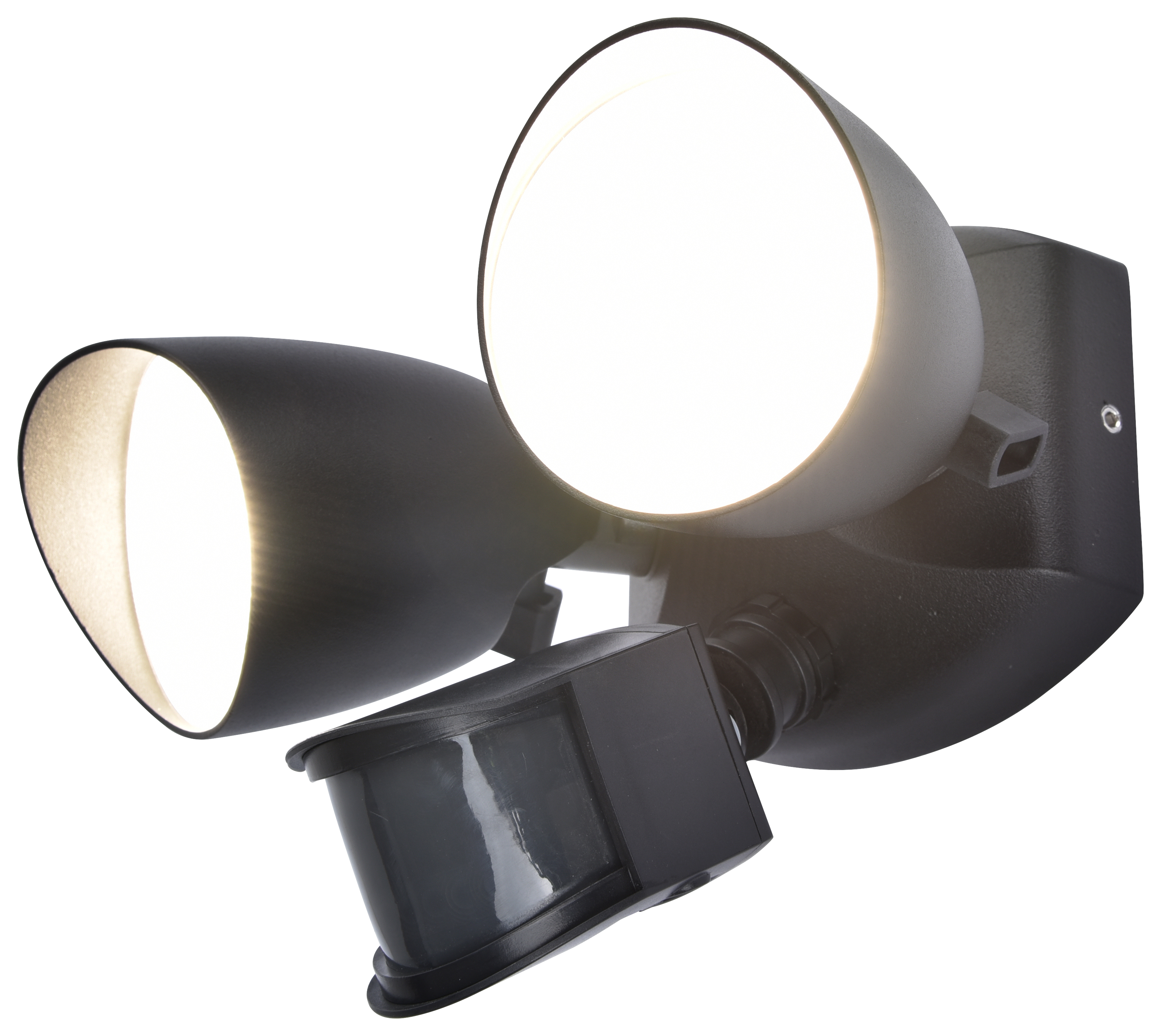 Lutec IP54 Shrimp PIR Security Light - Black