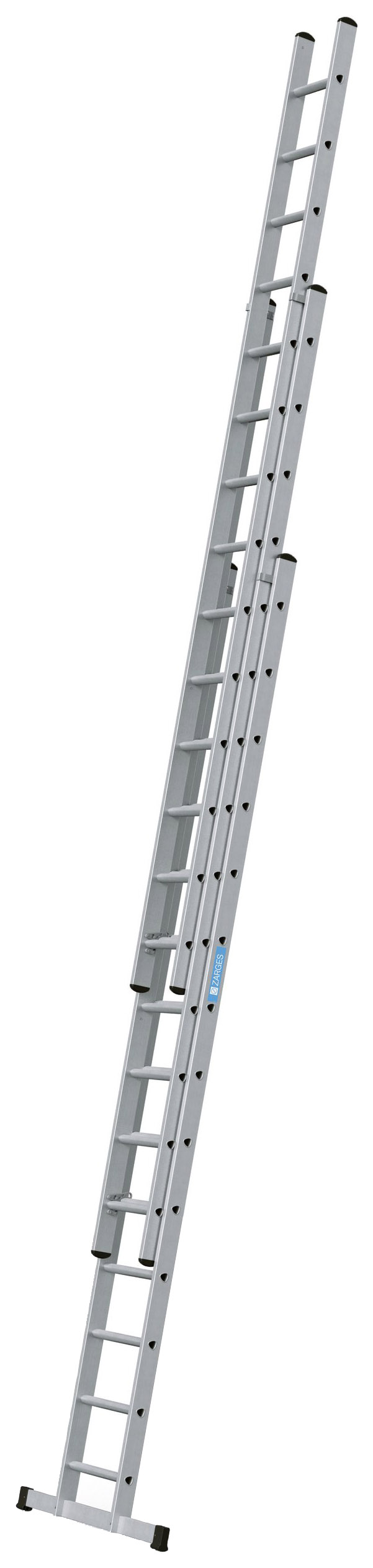 Zarges Everest 3 x 14 D-Rung Aluminium Treble Extension Ladder - Max Height 9.45m
