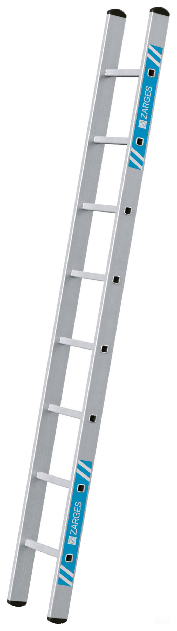 Zarges Alto 8 Rung Aluminium Single Ladder - Max Height 2.49m