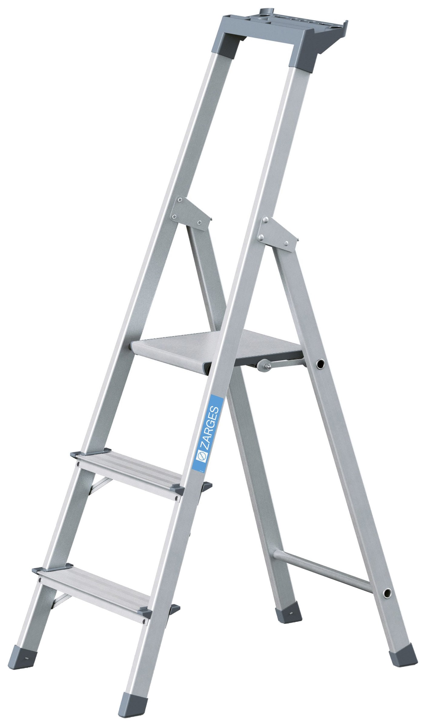 Zarges Scana S Aluminium 3 Tread Platform Step Ladder Wickes.co.uk