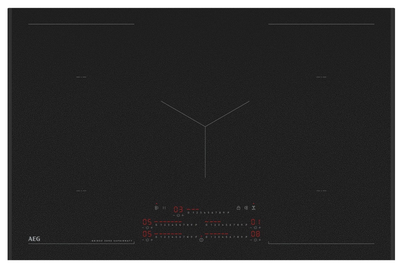 AEG NIK85M00AZ 80cm SaphirMatt Induction Hob - Black