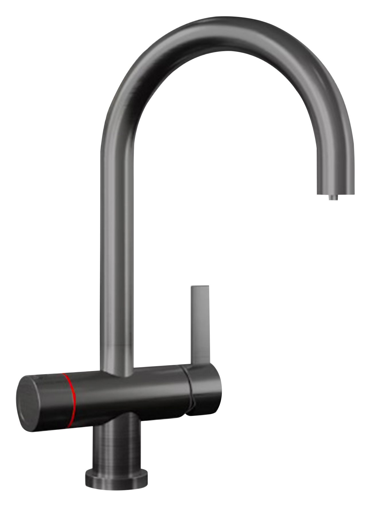 Carysil LED Touch Swan Neck 4-in-1 Hot Water Kitchen Tap - Gun Metal