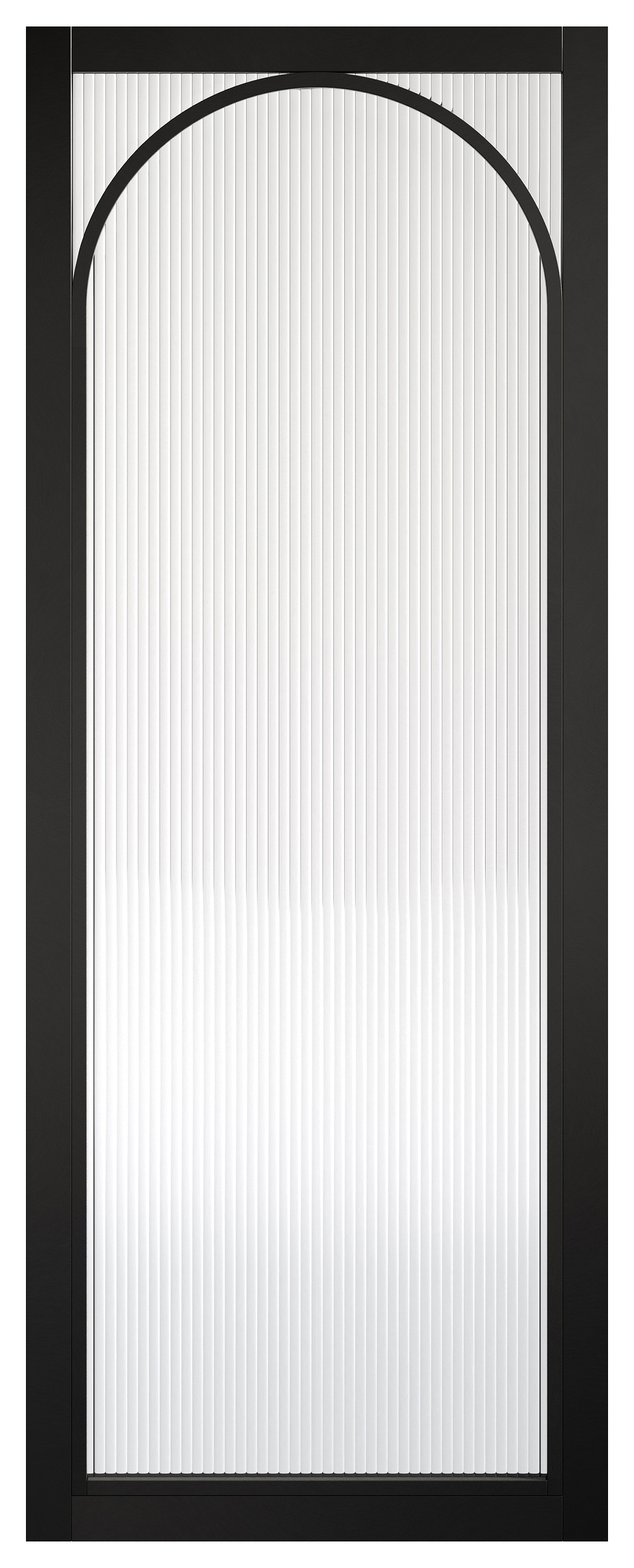 LPD Internal Melrose Reeded Glazed Pre-Finished Black Solid Core Door - 762 x 1981mm