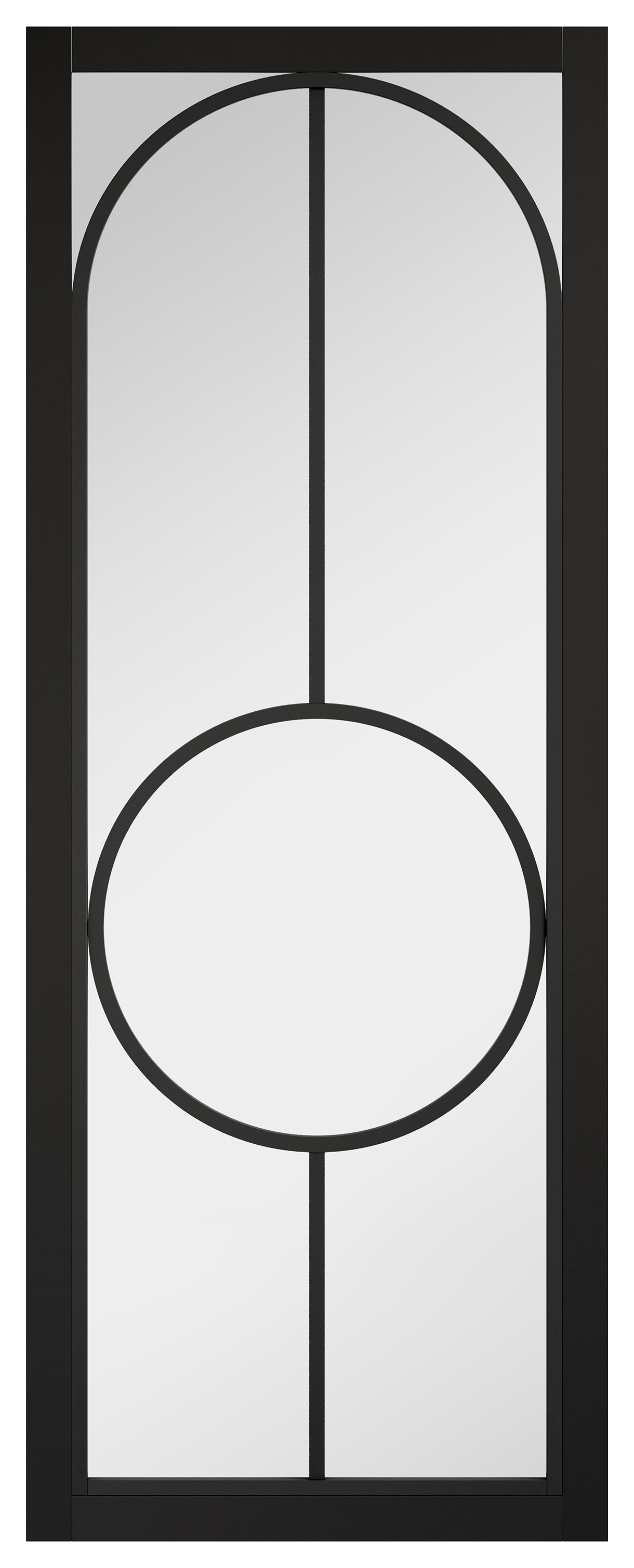 LPD Internal Bowery Clear Glazed Pre-Finished Black Solid Core Door - 838 x 1981mm