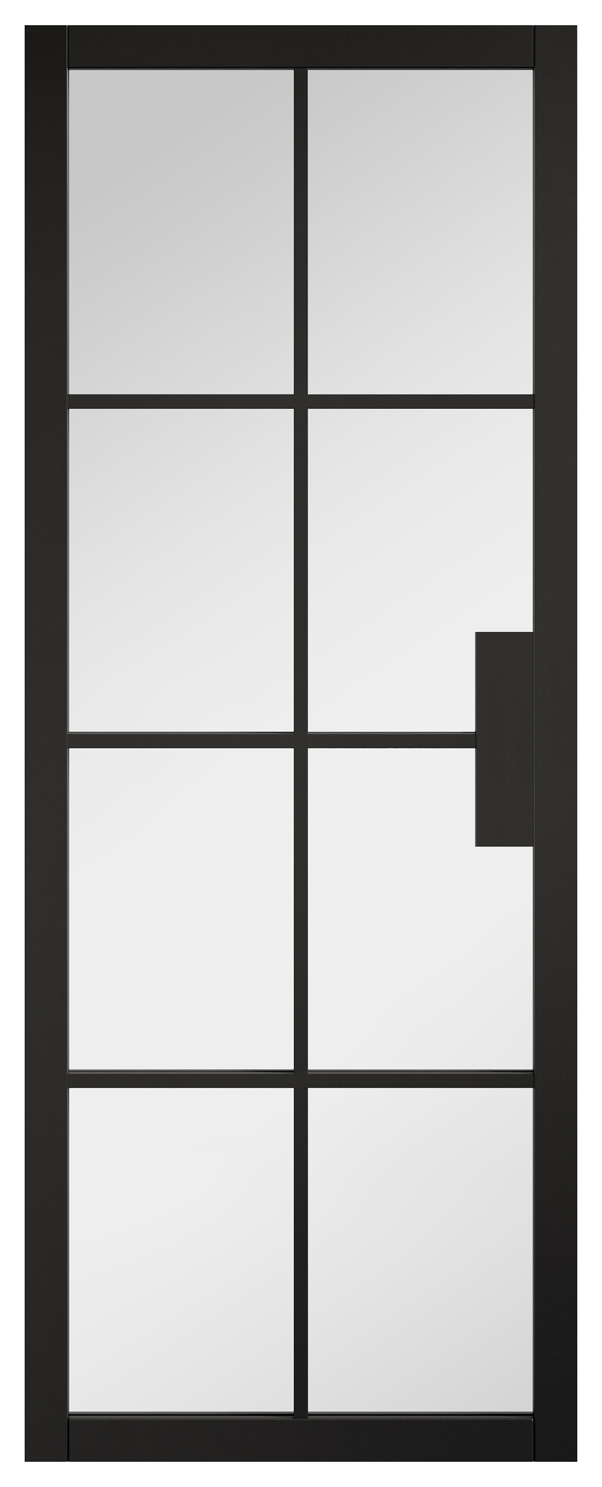 LPD Internal Malvern Clear Glazed Pre-Finished Black Solid Core Door - 762 x 1981mm
