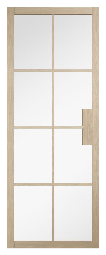 LPD Internal Malvern Clear Glazed Pre-Finished Blonde Oak Solid Core Door - 1981mm