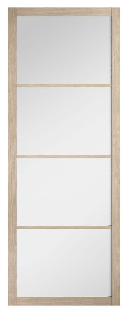 LPD Internal Soho Clear Glazed 4L Pre-Finished Blonde Oak Solid Core Door - 1981mm