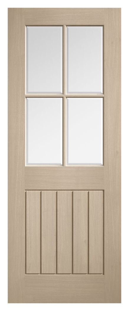 LPD Internal Mexicano Clear Bevelled Glazed Pre-Finished Blonde Oak Solid Core Door - 1981mm