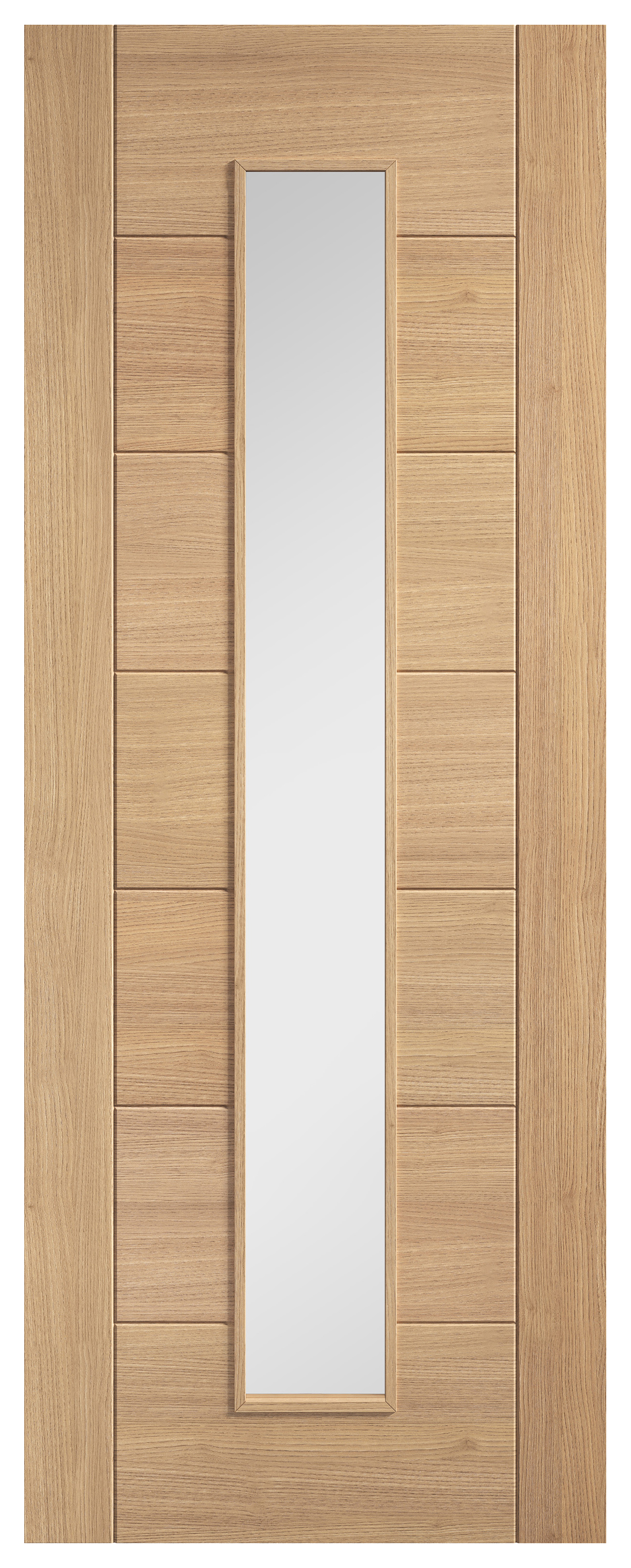 LPD Internal Carini Clear Glazed Long Light Pre-Finished Oak Solid Core Door - 1981mm
