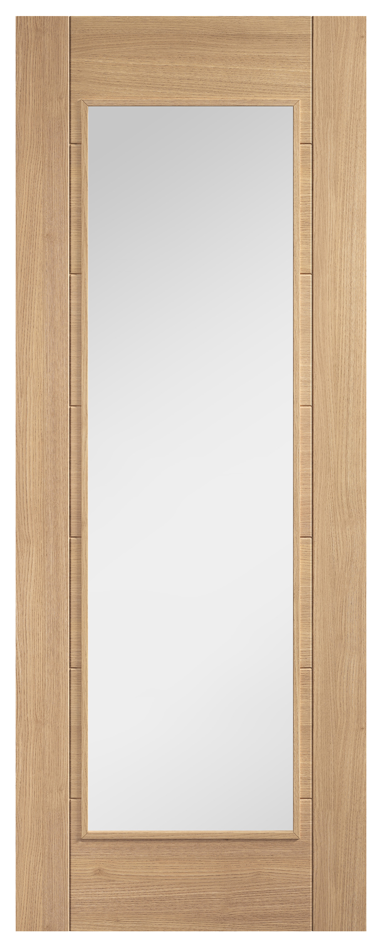 LPD Internal Carini Clear Glazed 1L Unfinished Oak Solid Core Door - 1981mm