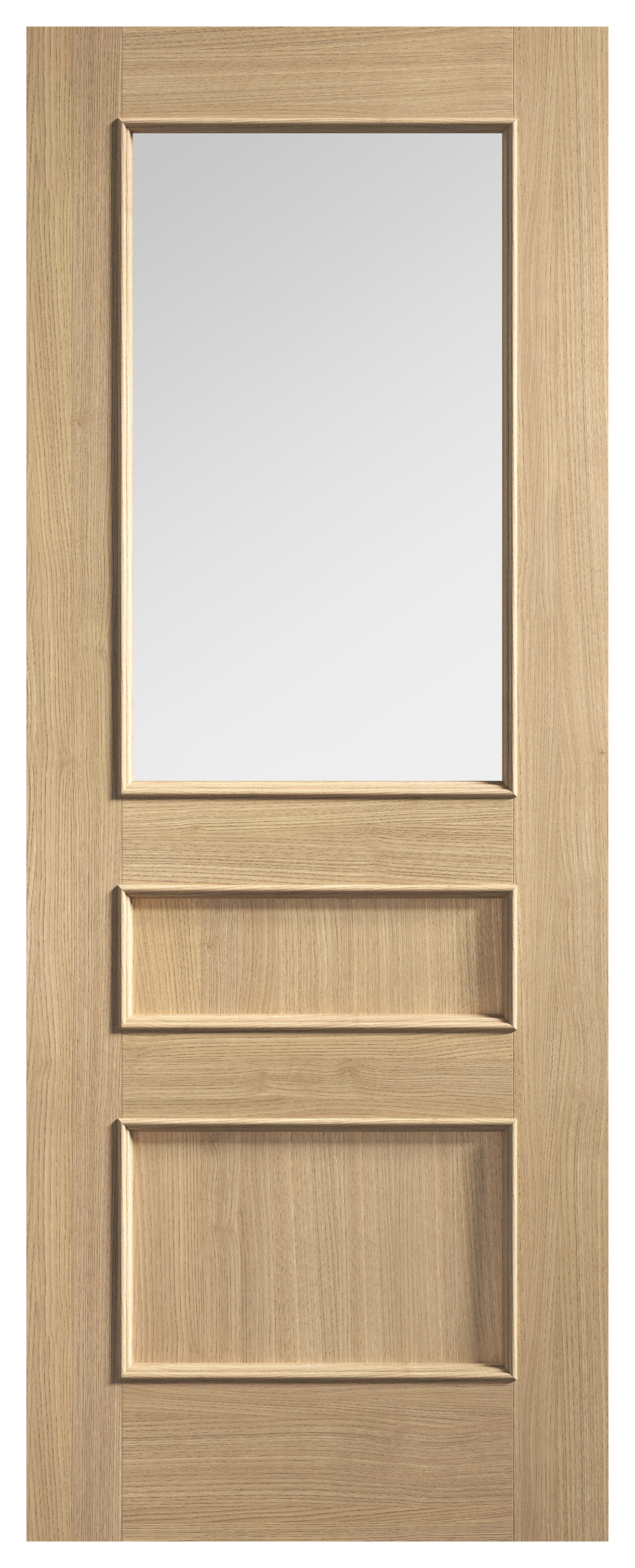 LPD Internal Toledo Clear Glazed Pre-Finished Oak Solid Core Door - 1981mm