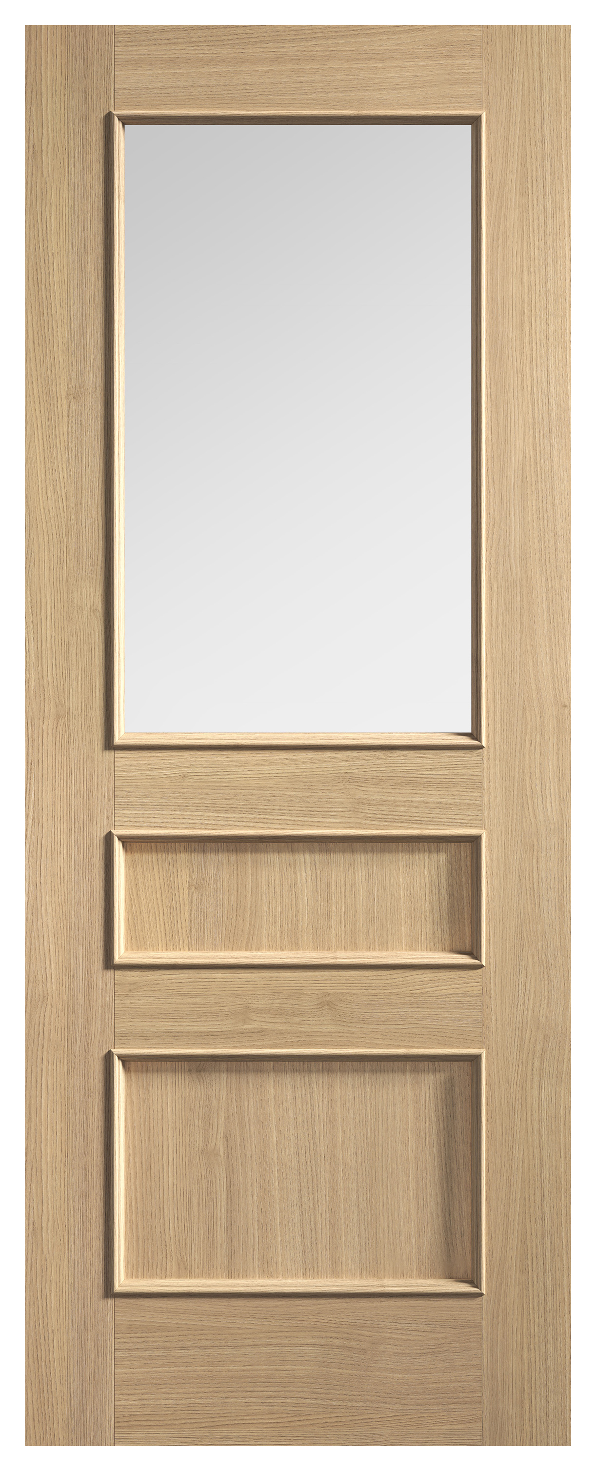LPD Internal Toledo Clear Glazed Pre-Finished Oak Solid Core Door - 2040mm