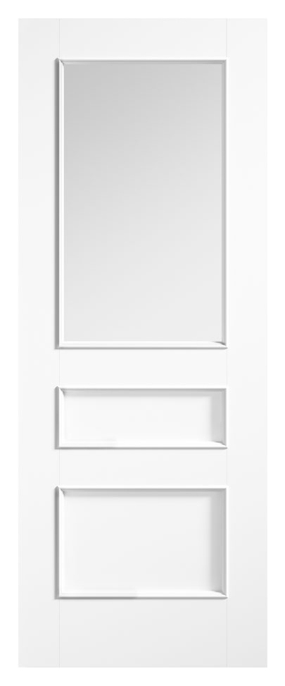 LPD Internal Toledo Clear Glazed Primed White Solid Core Door - 1981mm