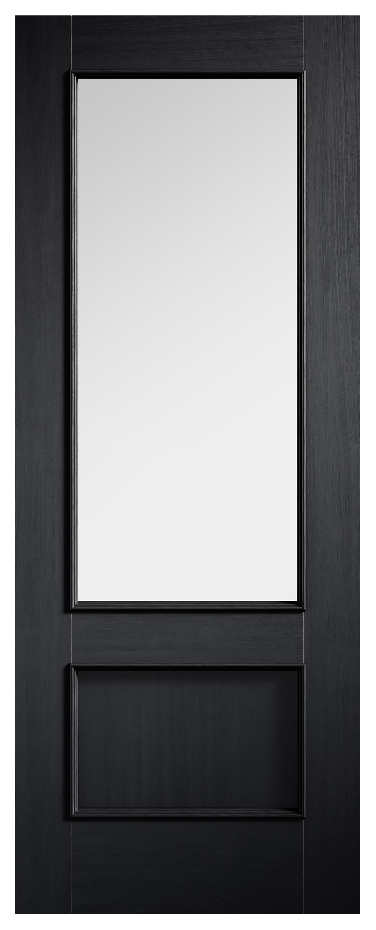LPD Internal Murcia Clear Glazed Pre-Finished Charcoal Black Solid Core Door - 762 x 1981mm