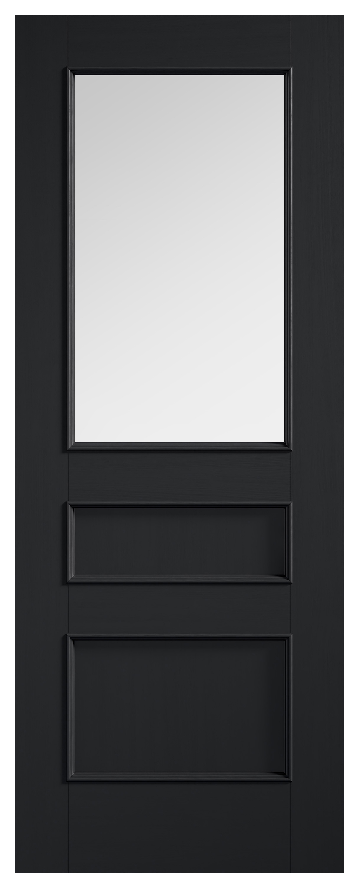 LPD Internal Toledo Clear Glazed Pre-Finished Charcoal Black Solid Core Door - 686 x 1981mm