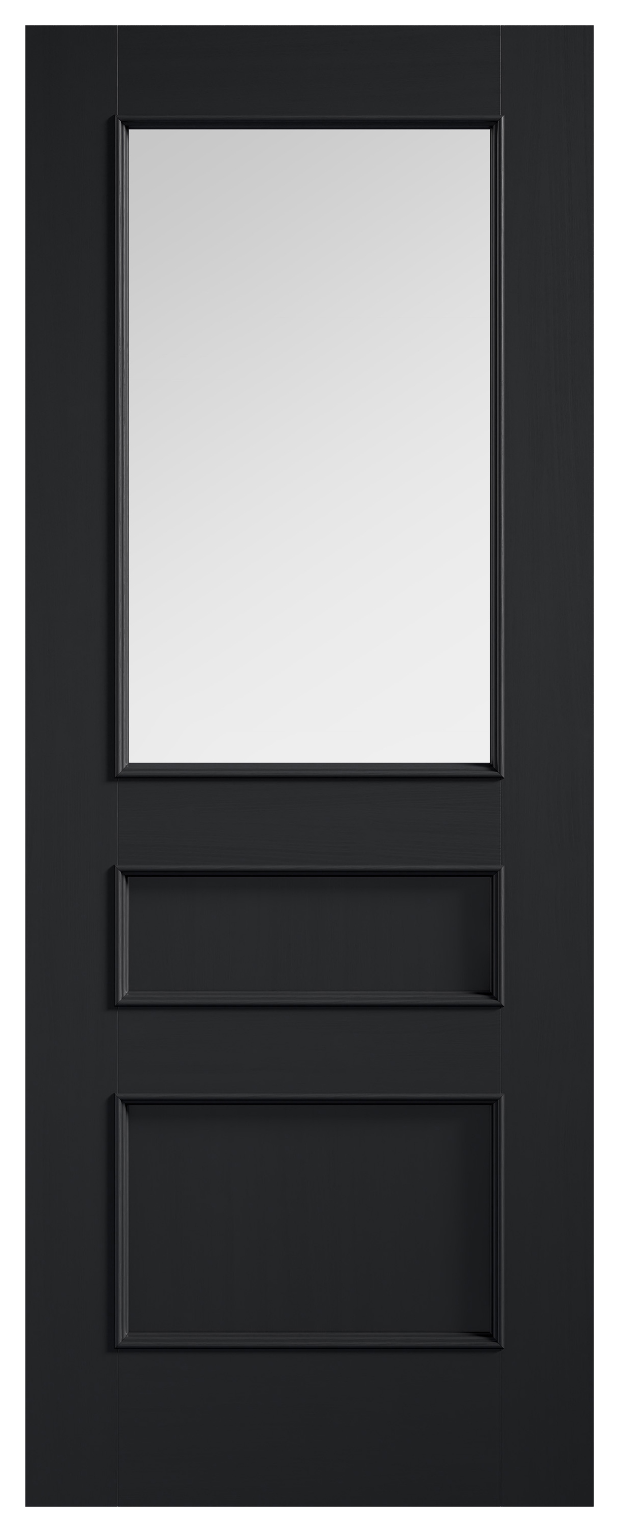 LPD Internal Toledo Clear Glazed Pre-Finished Charcoal Black Solid Core Door - 1981mm