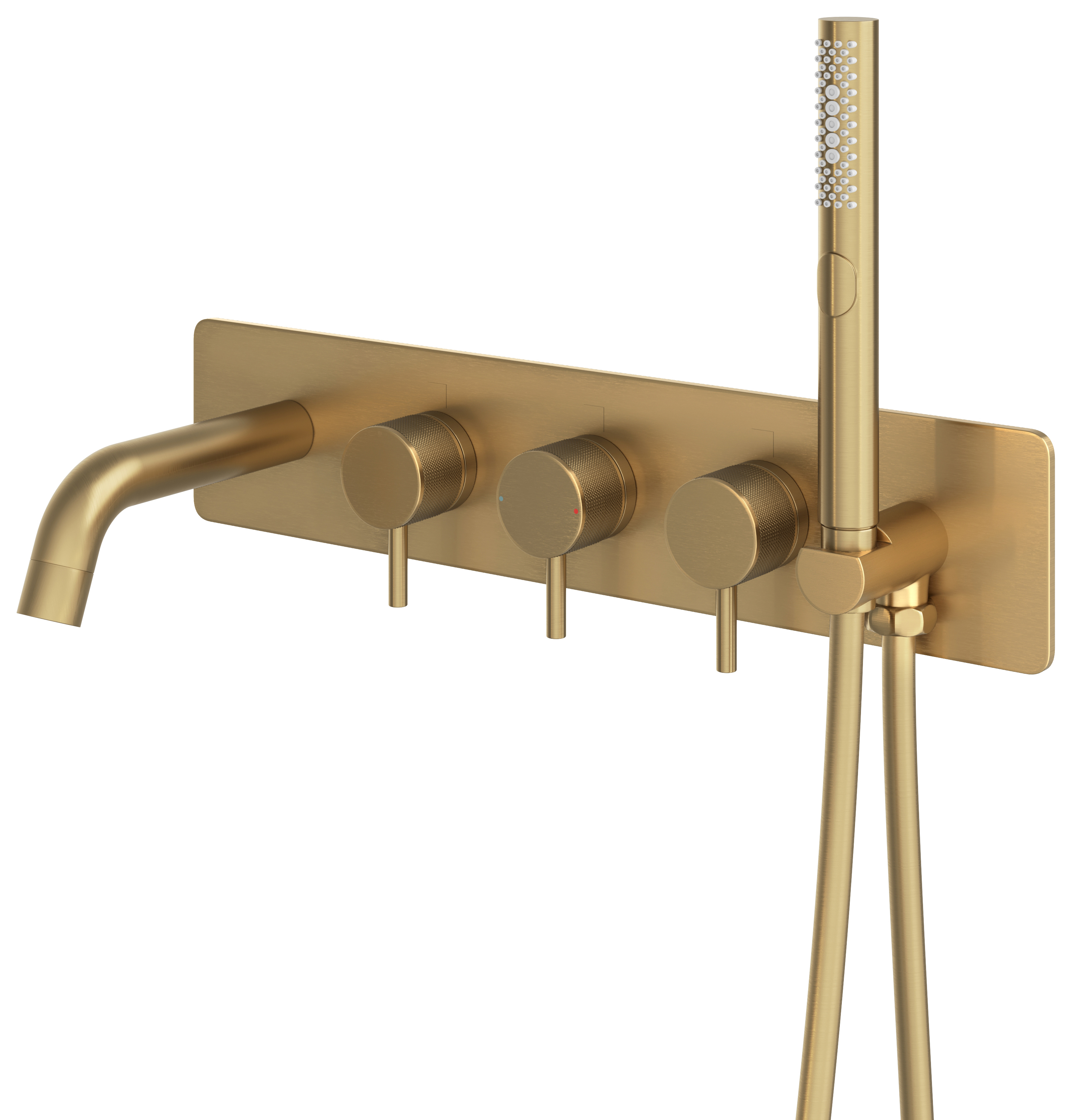 Melbury Pro Wall Mounted Concealed Bath Shower Mixer - Brushed Bass