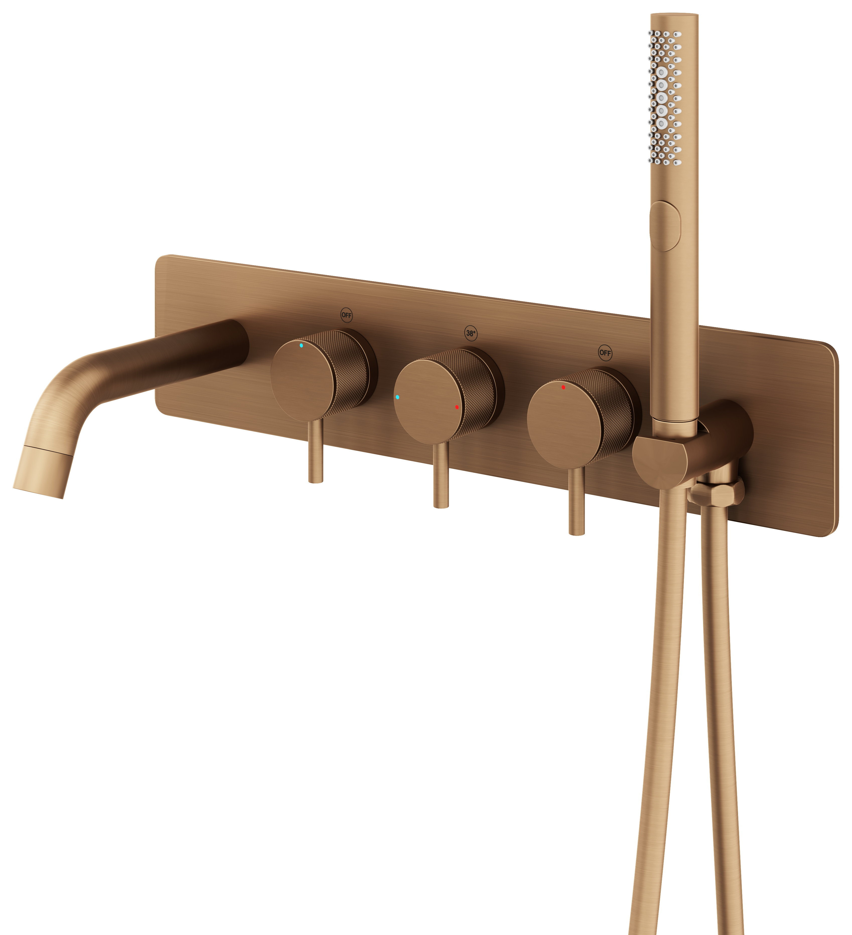 Melbury Pro Wall Mounted Concealed Bath Shower Mixer - Brushed Bronze