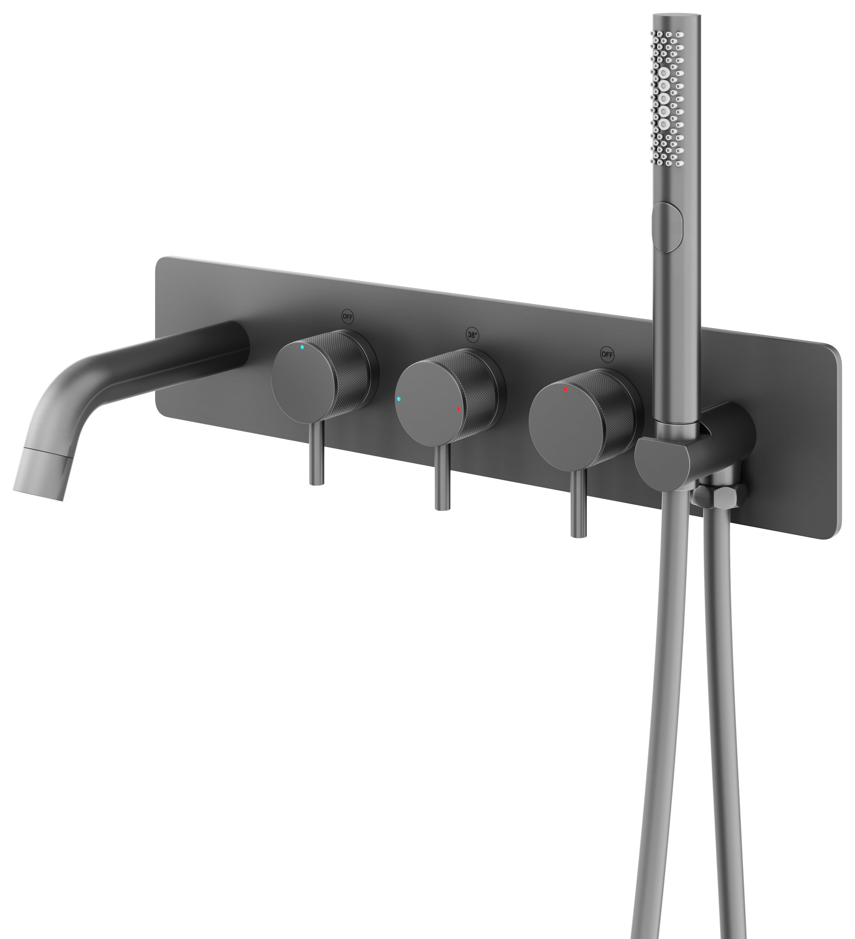 Melbury Pro Wall Mounted Concealed Bath Shower Mixer - Matt Anthracite