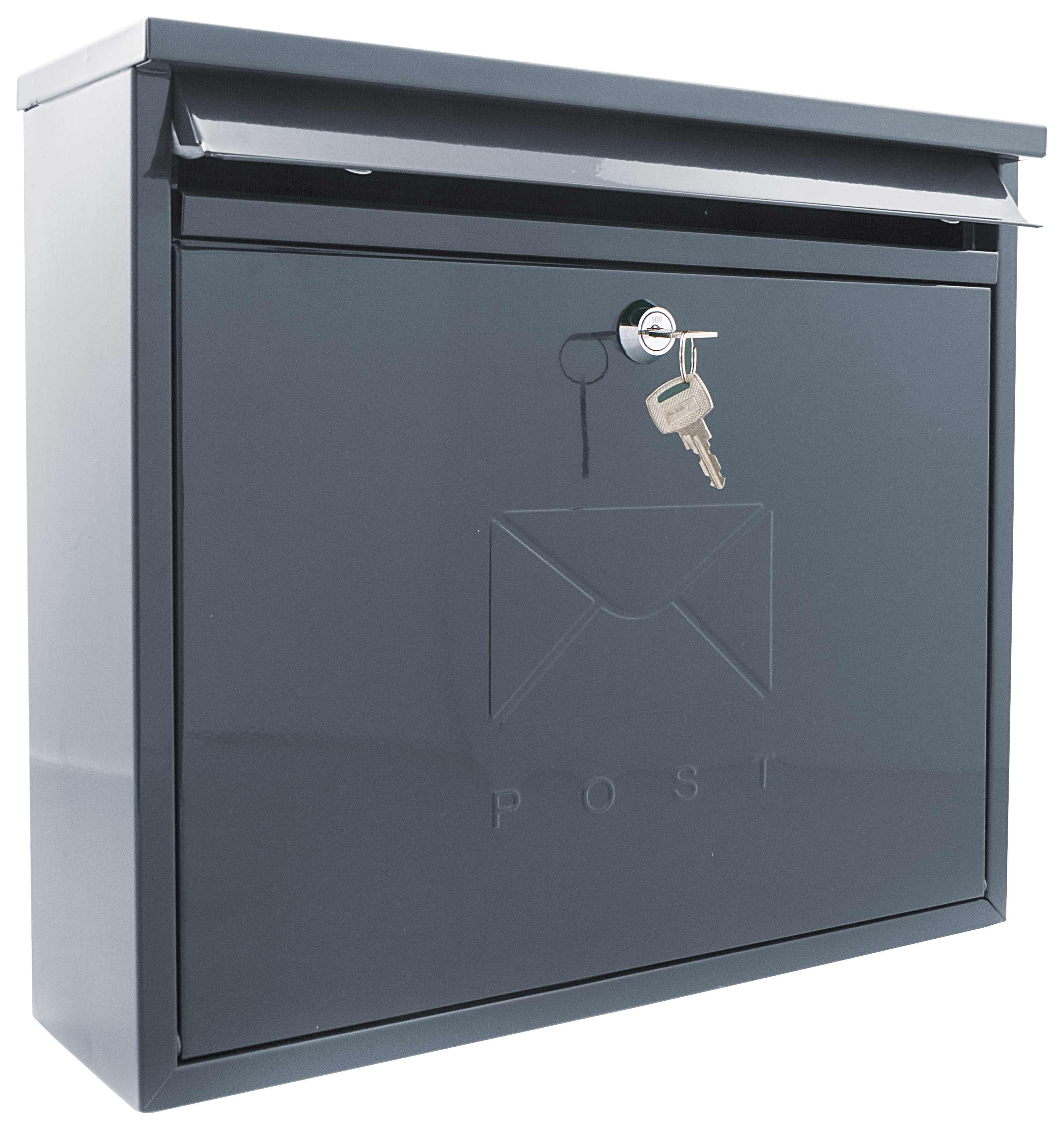 Burg-Wachter Anthracite Elegance Wall Mounted Postbox - 310 x 362 x 112mm