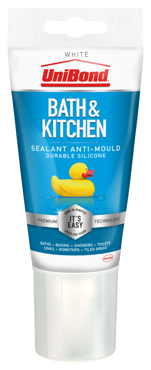UniBond Easy Sealing Kitchen & Bathroom White Sealant - 147g