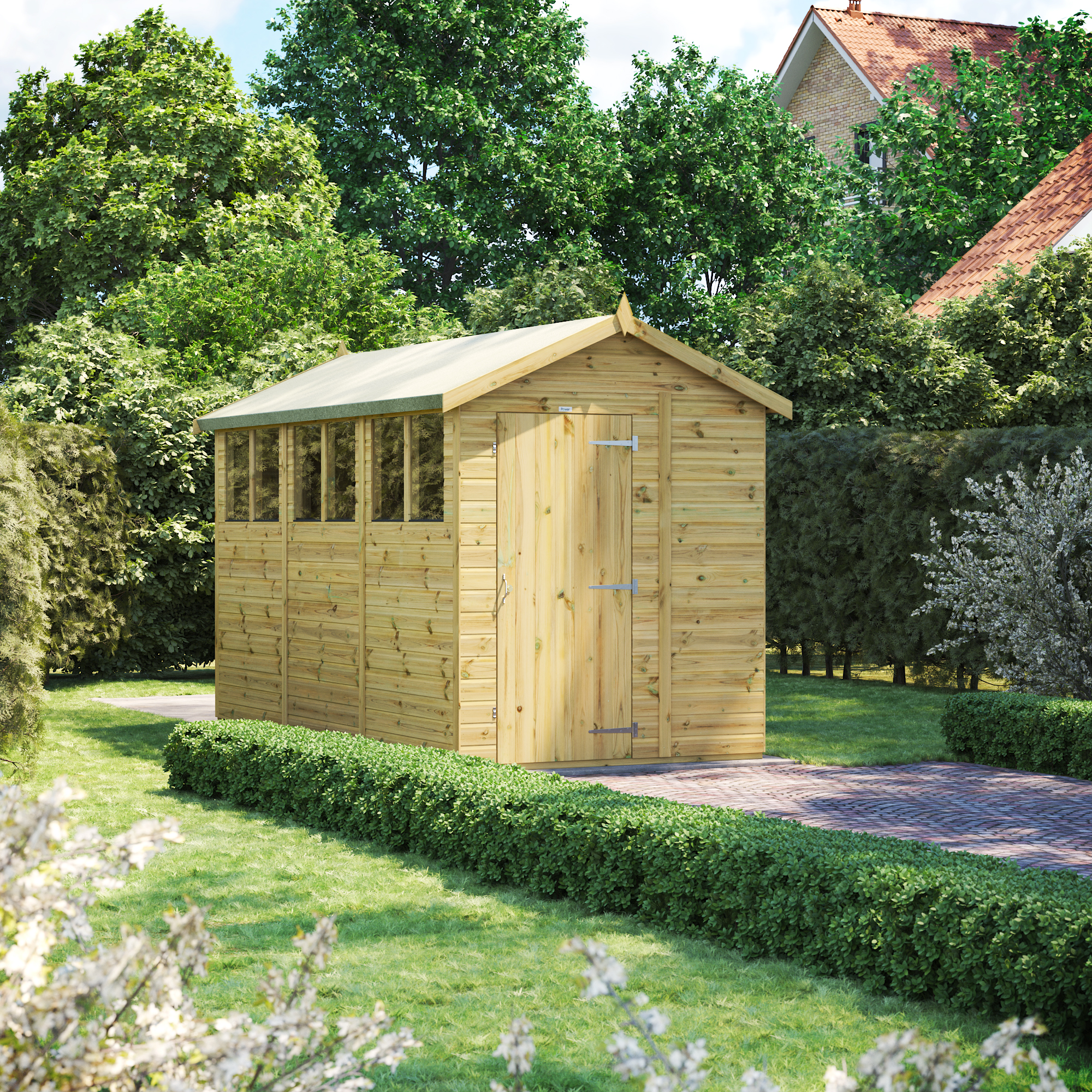 Powersheds Premium Apex Pressure Treated Shed - 12 x 6ft