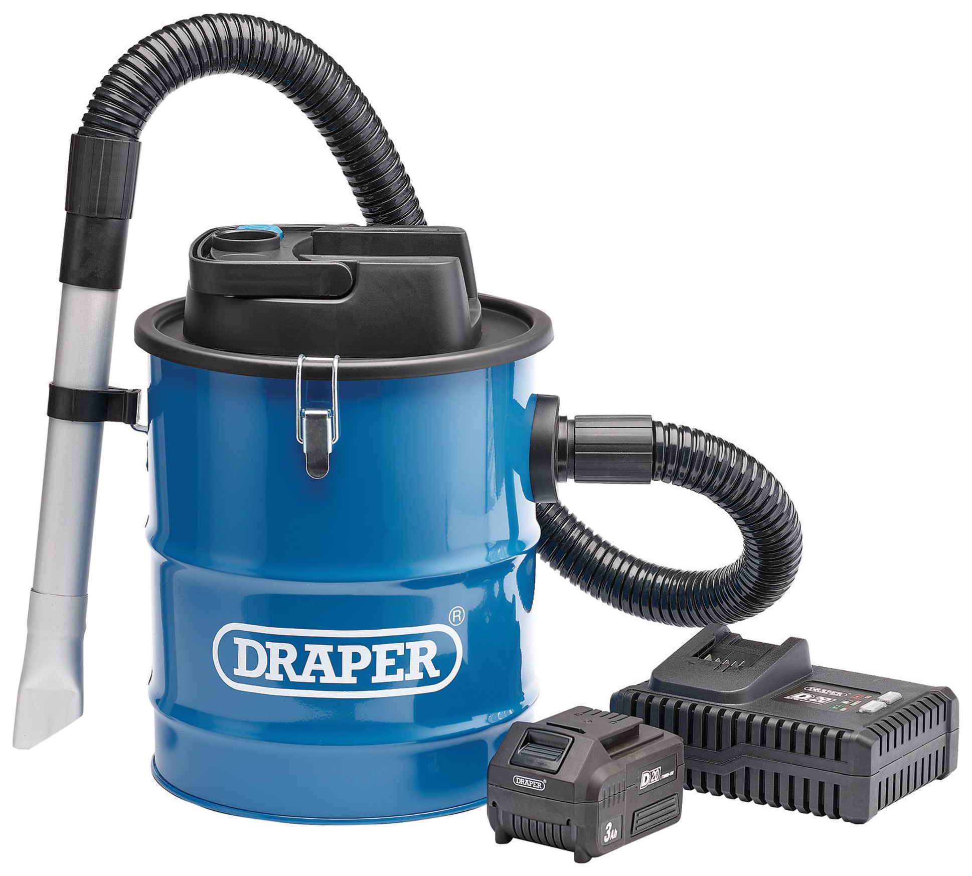 Draper D20 Cordless 1 x 3.0Ah 12L Ash Vacuum Cleaner - 20V
