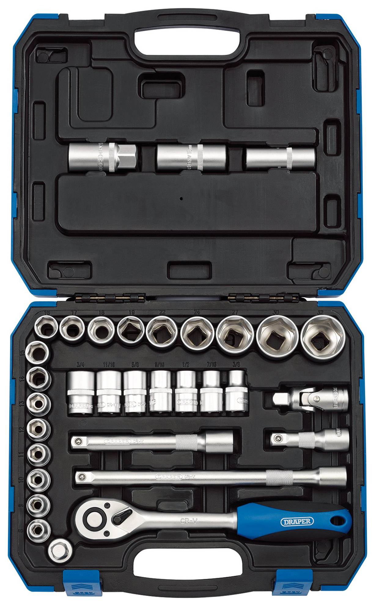 Draper 1/2" Square Drive Combined MM / AF Socket Set - 33 Piece