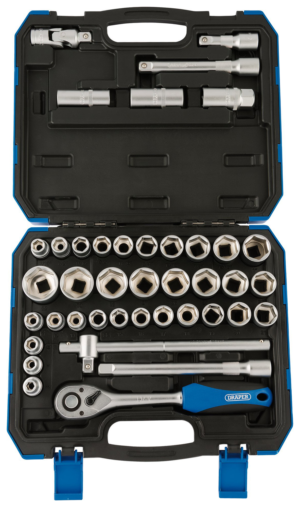 Draper 1/2" Square Drive Combined MM / AF Socket Set - 41 Piece