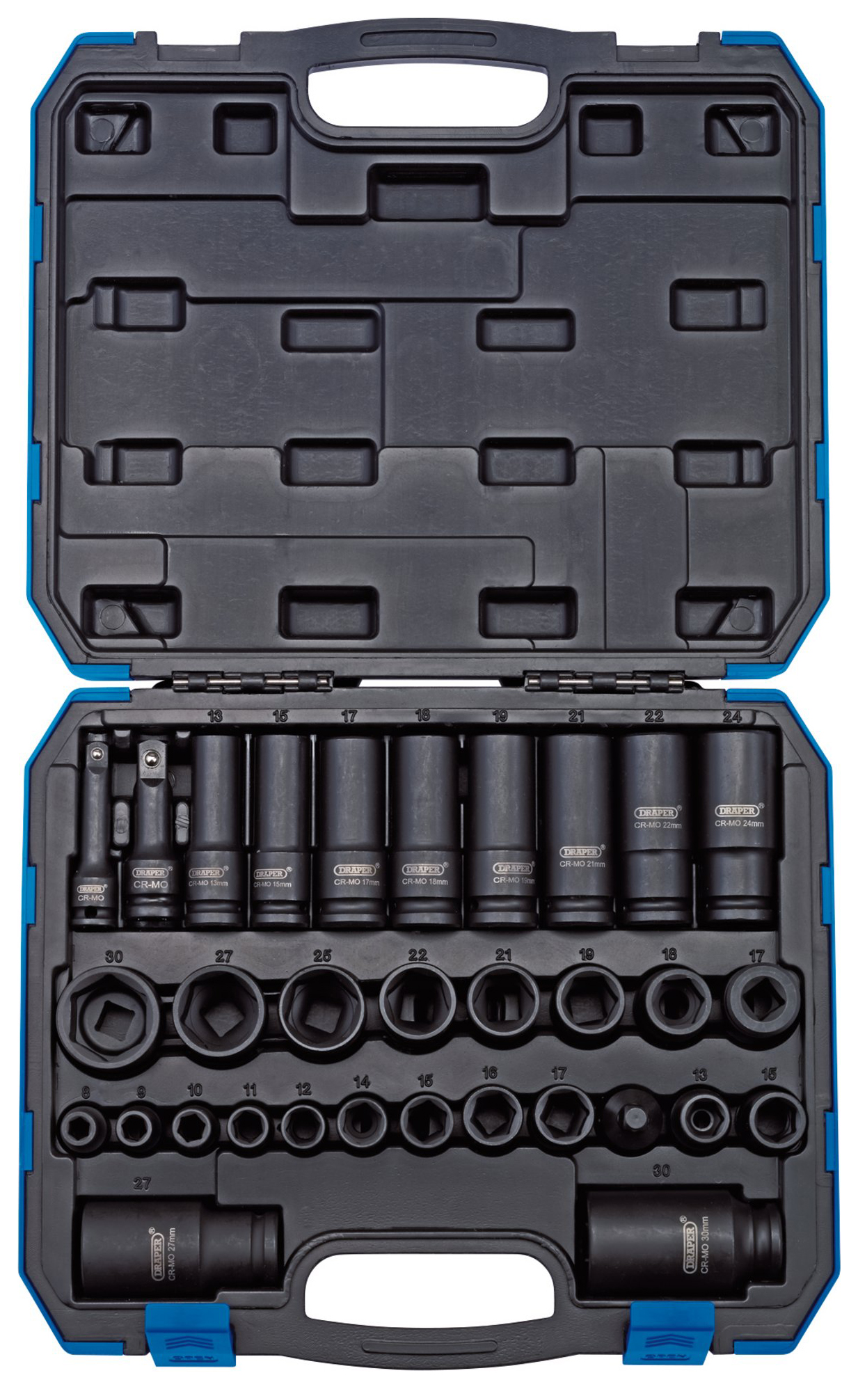 Draper 3/8" & 1/2" Square Drive Impact Socket Set - 32 Piece