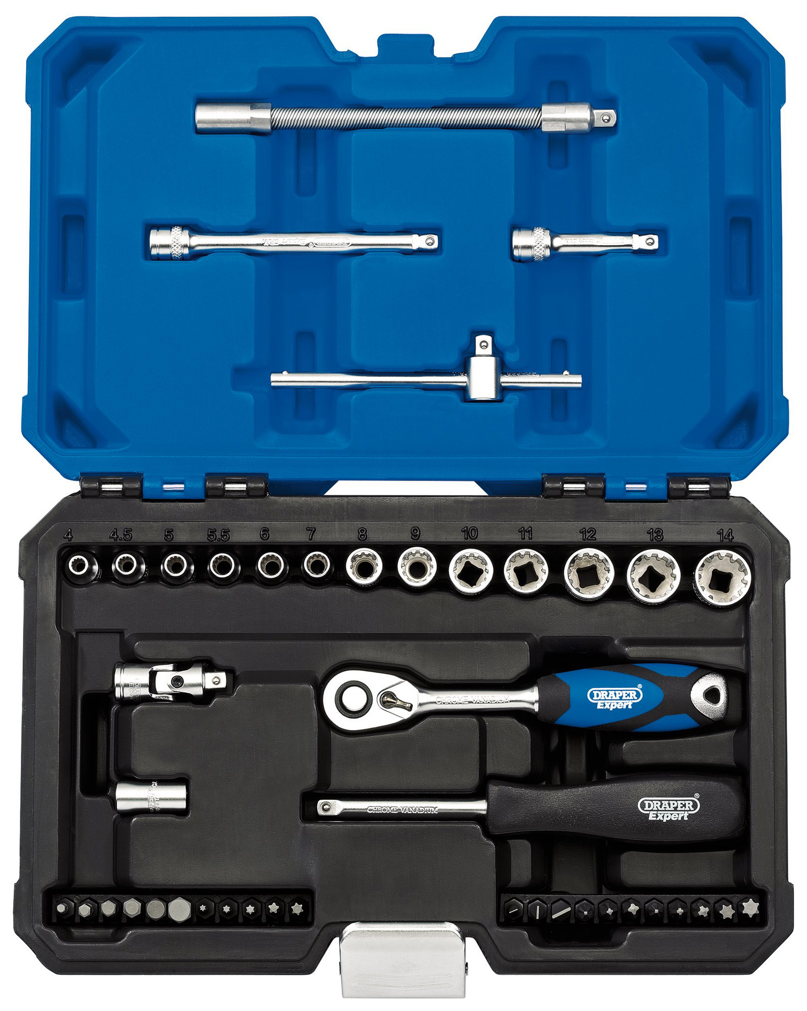 Draper 1/4" Square Drive Multi-Drive Metric Socket Set - 43 Piece