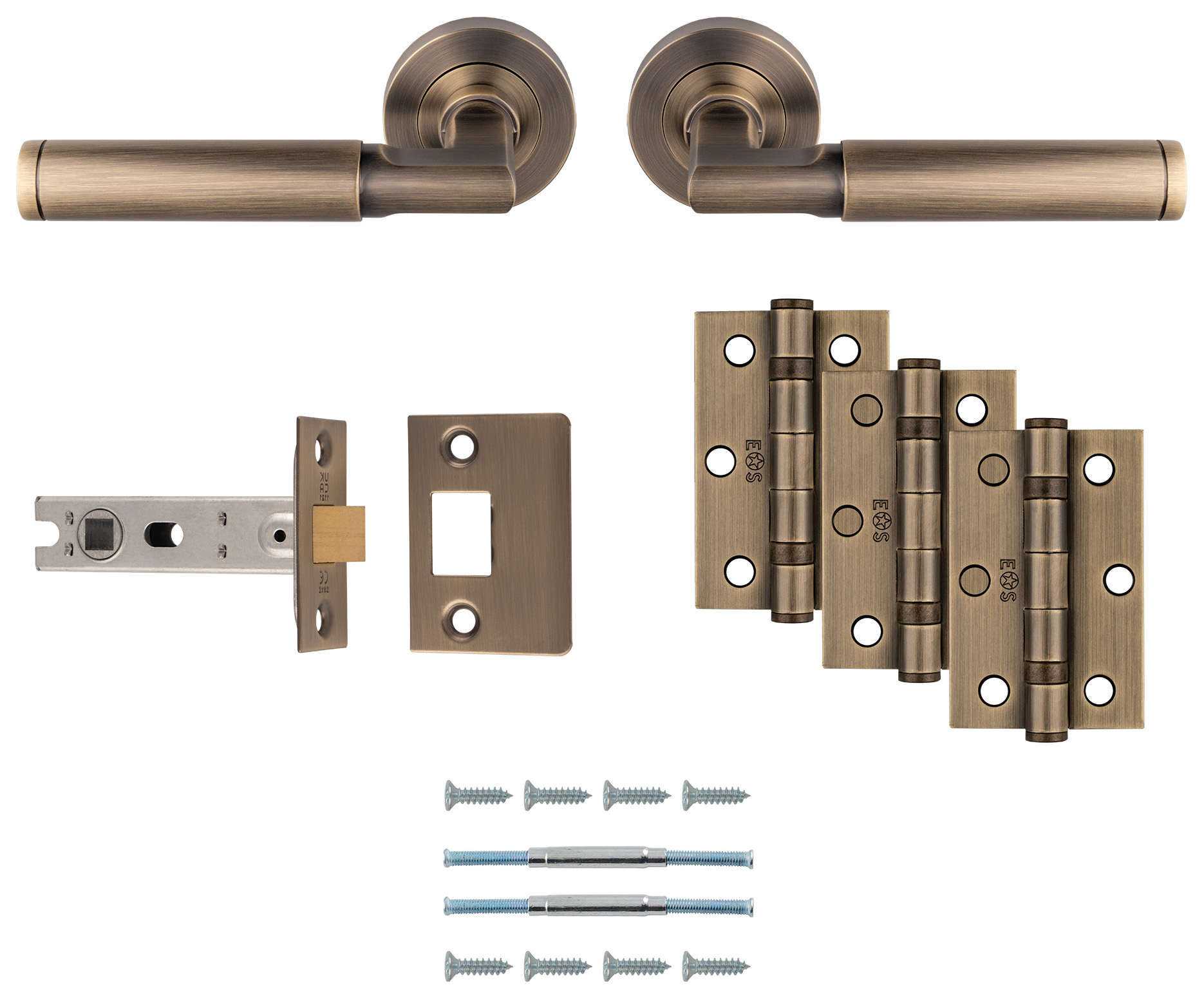 Belas Antique Brass Ultimate Door Latch Kit