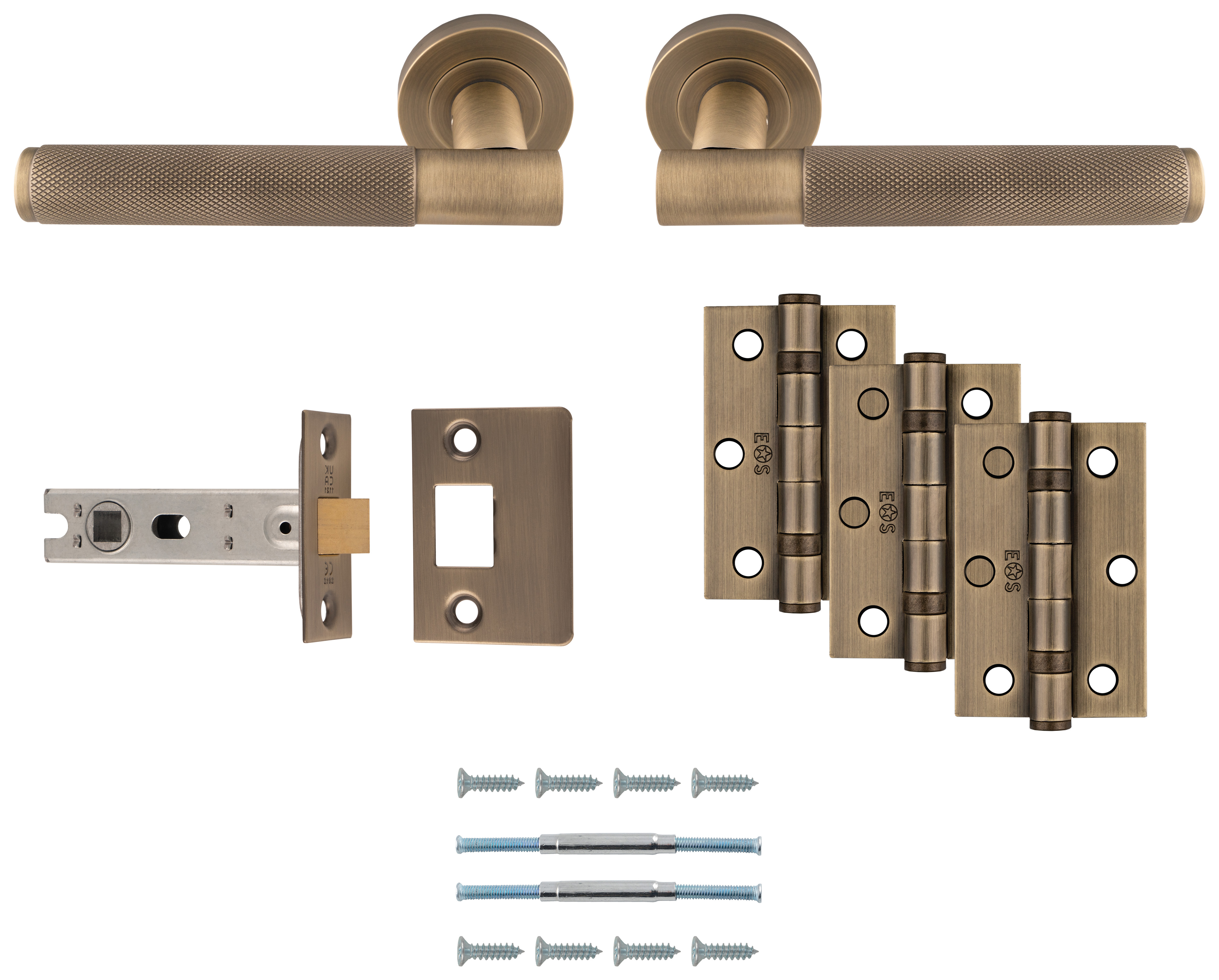 Lagos Antique Brass Ultimate Door Latch Kit