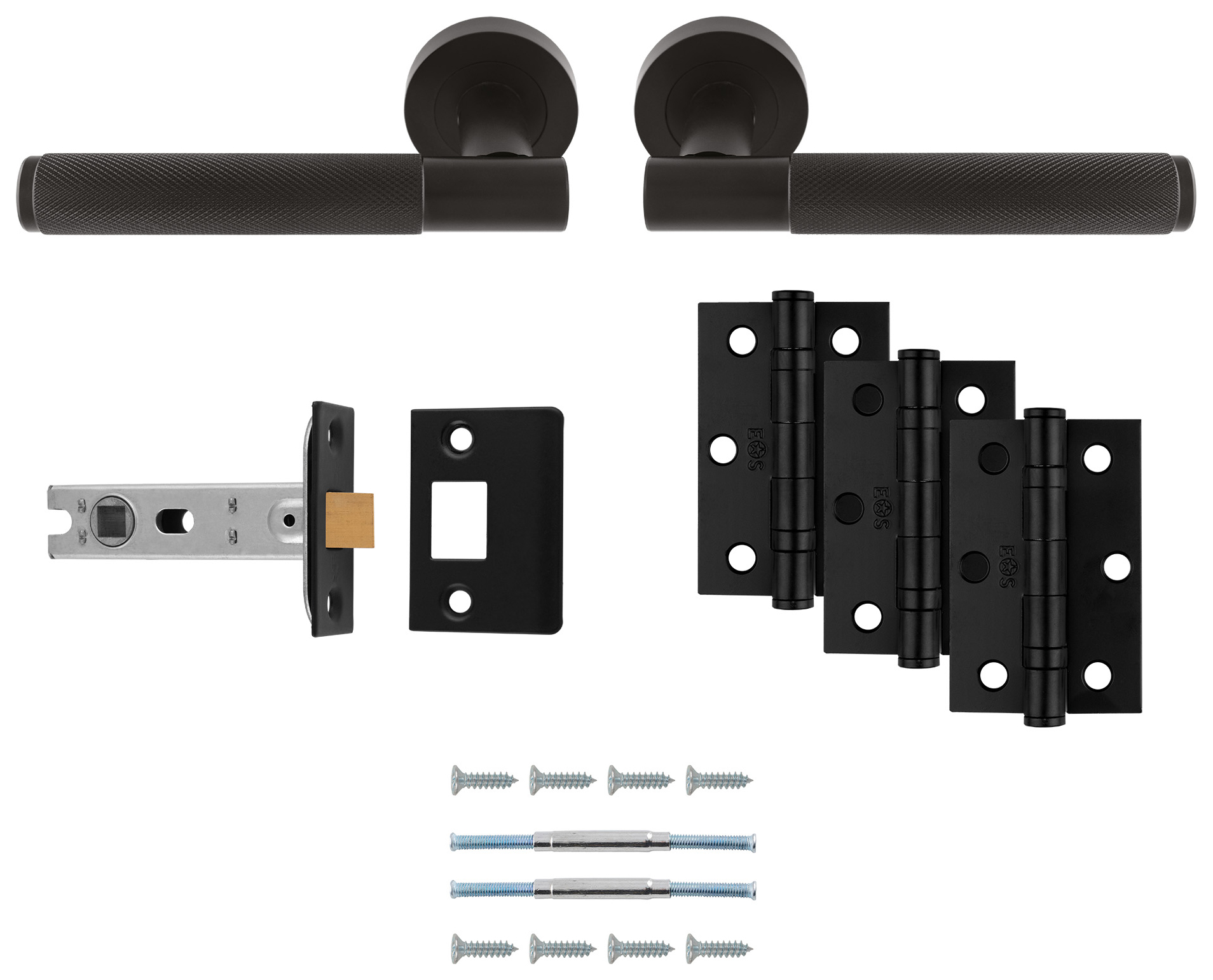 Lagos Matt Black Ultimate Door Latch Kit