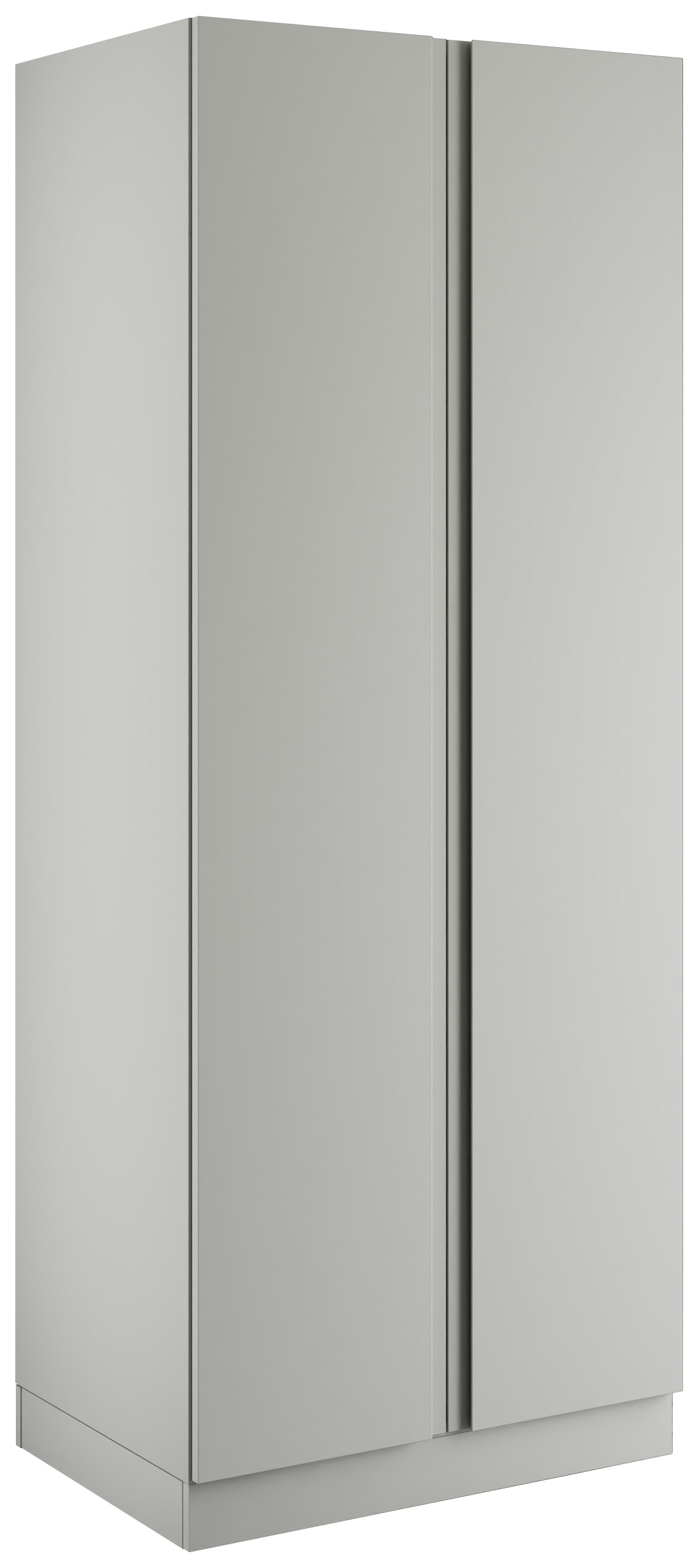 Boston Matt Light Grey Double Wardrobe with Single Rail & Internal Drawers - 900 x 2260 x 609mm